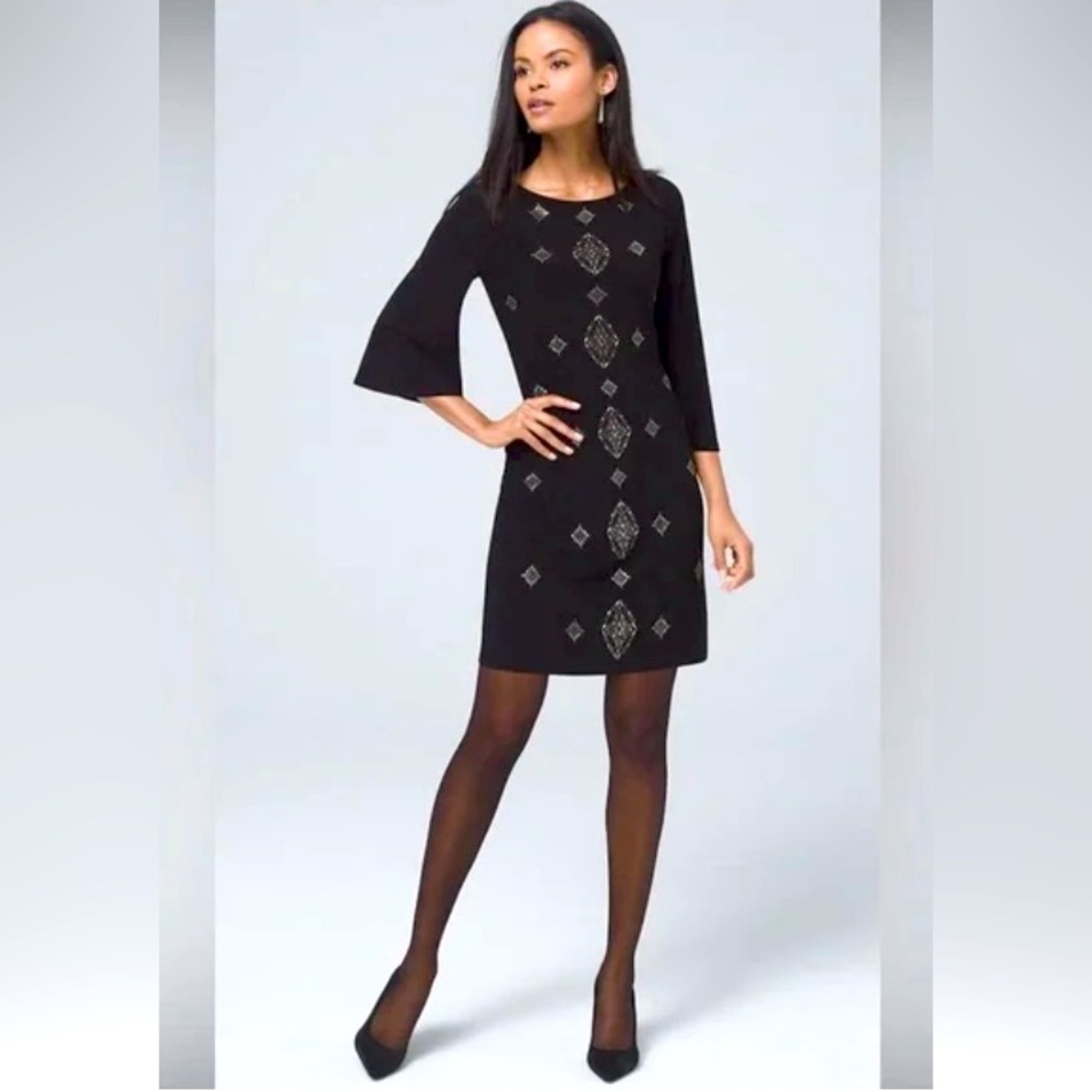 White House Black Market Dress Size Small Elegant Dress with Geometric Patterns